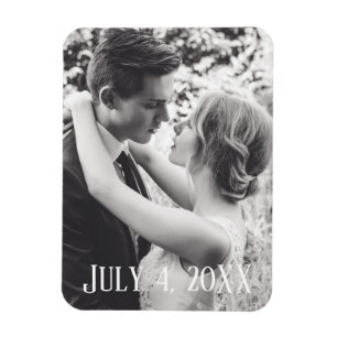 Add Your Image July 4th Wedding Photo Card Magnet