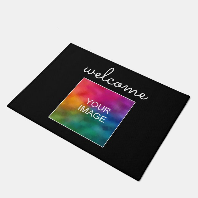 Add Your Image Photo Picture Here Welcome Custom Doormat (Angled)