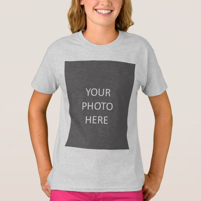 Add Your Image Photo Picture Logo Ash Grey T-Shirt (Front)
