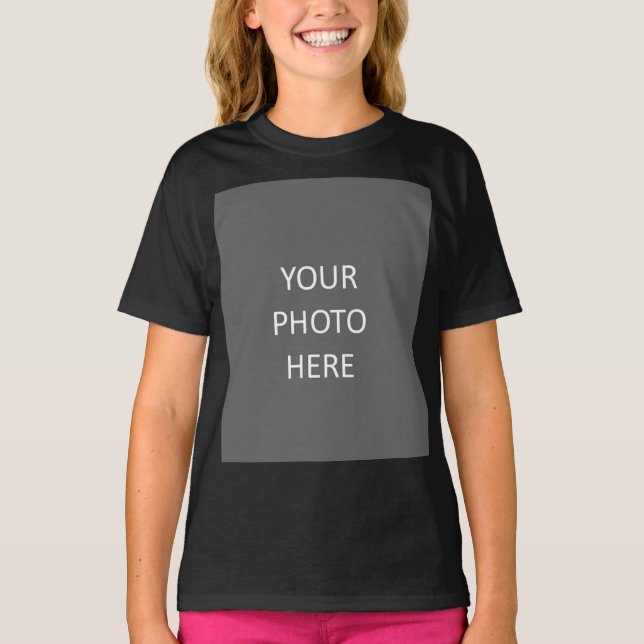 Add Your Image Photo Picture Logo Black T-Shirt (Front)