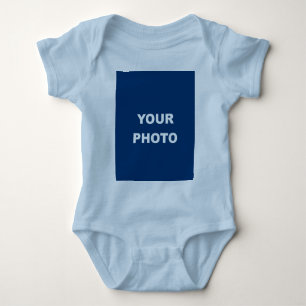 Add Your Image Photo Picture Logo Light Blue Baby Bodysuit