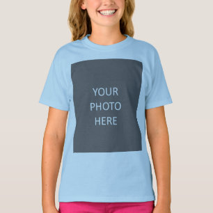 Add Your Image Photo Picture Logo Light Blue T-Shirt