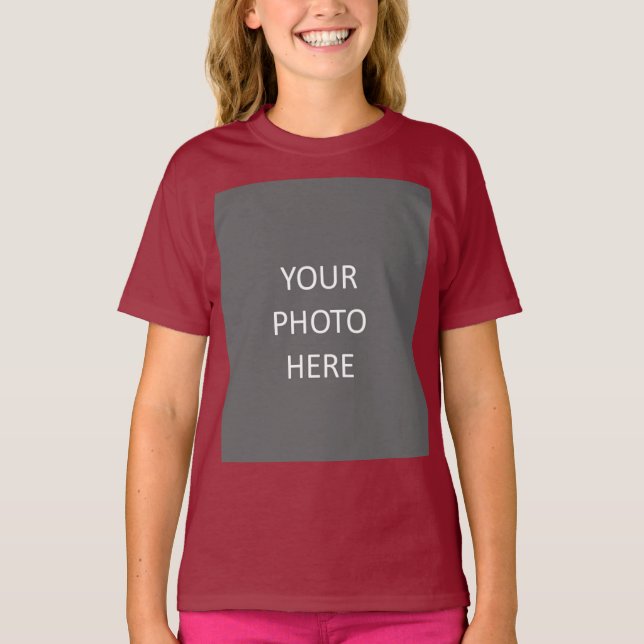 Add Your Image Photo Picture Logo Maroon T-Shirt (Front)