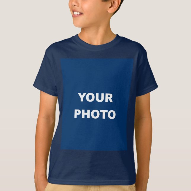 Add Your Image Photo Picture Logo Navy Blue T-Shirt (Front)