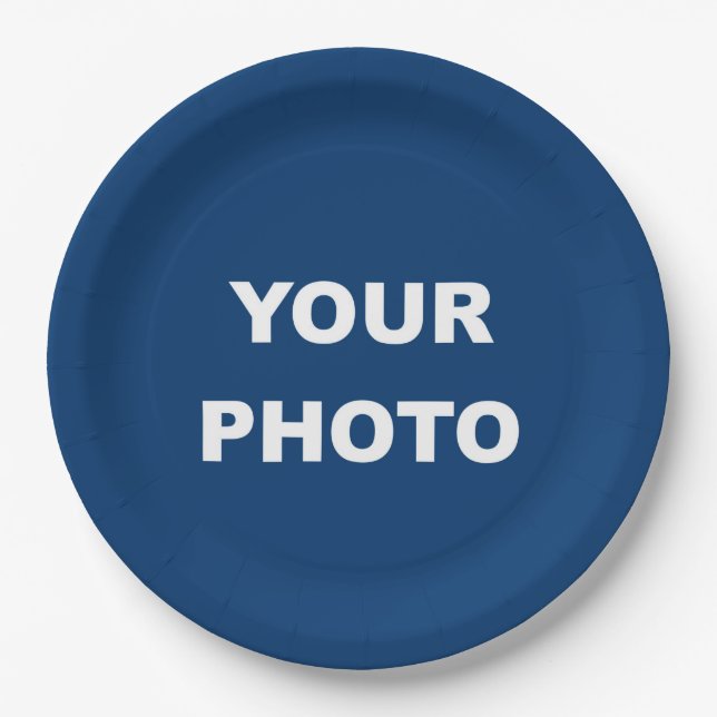 Add Your Image Photo Picture Logo Paper Plate (Front)