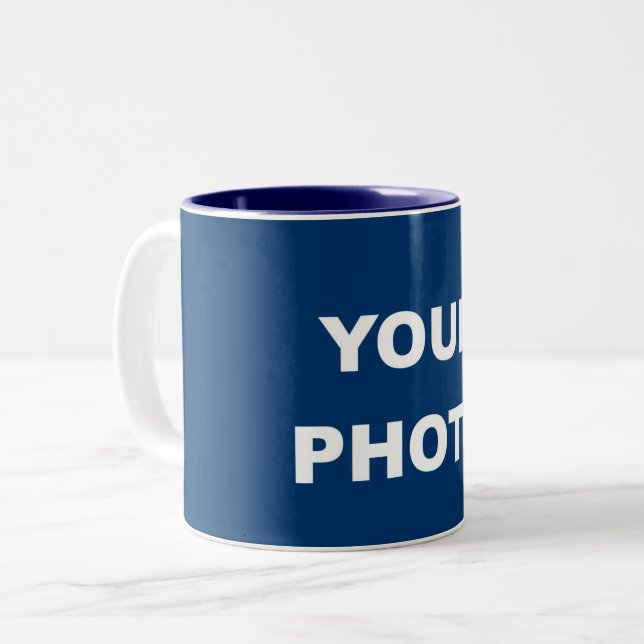 Add Your Image Photo Picture Logo Two-Tone Coffee Mug (Front Left)