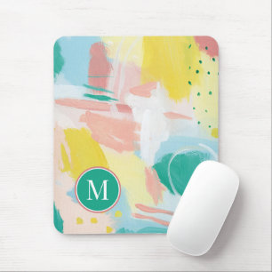 Add Your Initial Fresh Face Abstract Mouse Mat