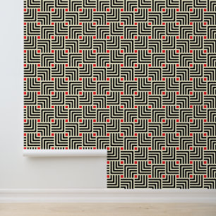 Add Your Initial   Geometric Lines Pattern Wallpaper