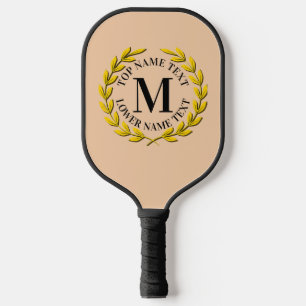 Add Your Initial, Name or Text Gold Wreath Pickleball Paddle