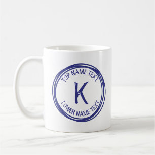 Add Your Initial Name or Text Hand Drawn I J K L Coffee Mug