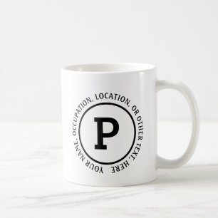 Add Your Initial Name & Other Details Text M N O P Coffee Mug