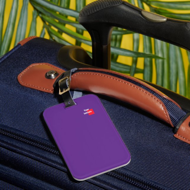 Add Your Initial Purple   Luggage Tag (Front Insitu 1)