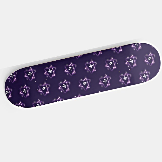Add Your Initial Purple Space Triangles Customise  Skateboard (Creator Uploaded)