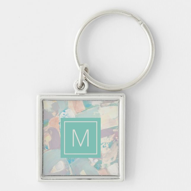 Add Your Initial | White Rock Pastel Key Ring (Front)