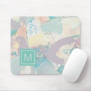 Add Your Initial White Rock Pastel Mouse Mat