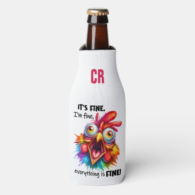 Add your initials/ Add Text on back Bottle Cooler (Bottle Front)