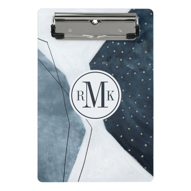 Add Your Initials | Adjacent Abstraction Mini Clipboard (Front)