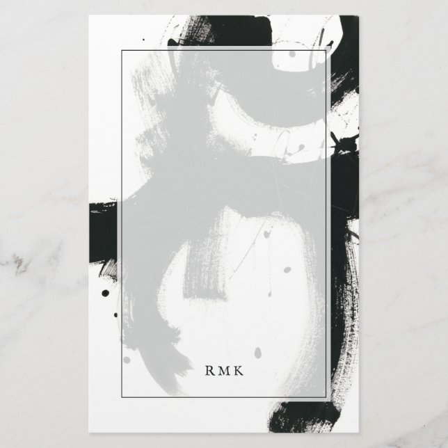 Add Your Initials | Onyx Gesture Stationery (Front)