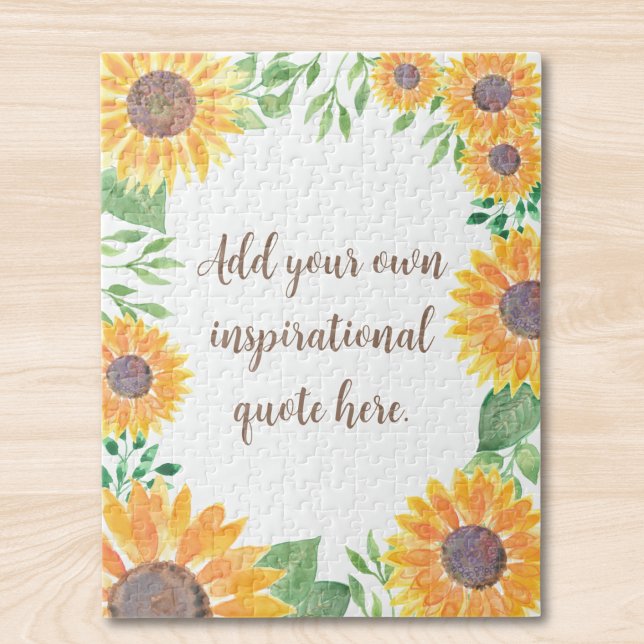 Add Your inspirational Motivational Quote Floral Jigsaw Puzzle (Creator Uploaded)