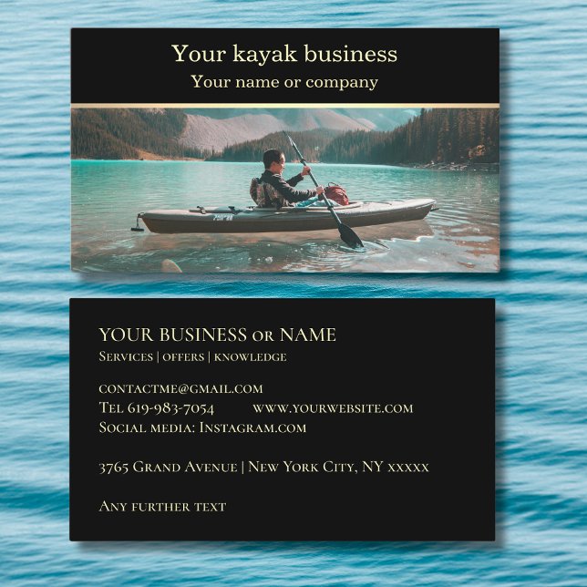 Add your kayak photo kayaking  business card (Creator Uploaded)