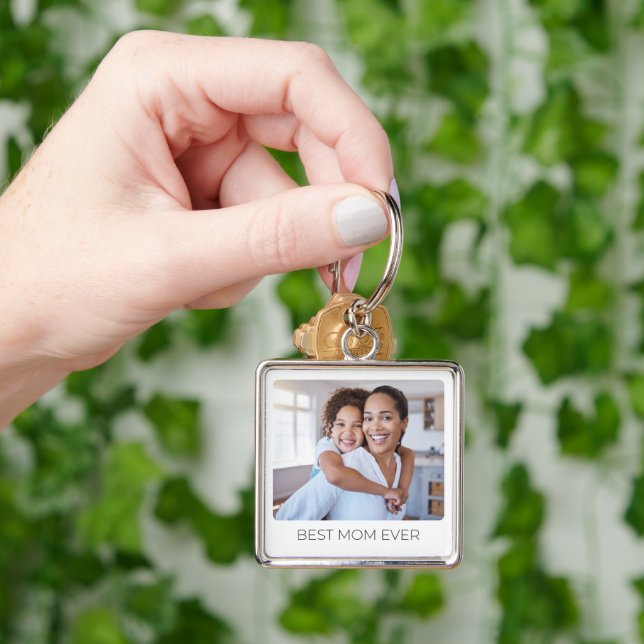 Add Your Kids Photo Best Mom Ever Custom Keepsake  Key Ring (Hand)