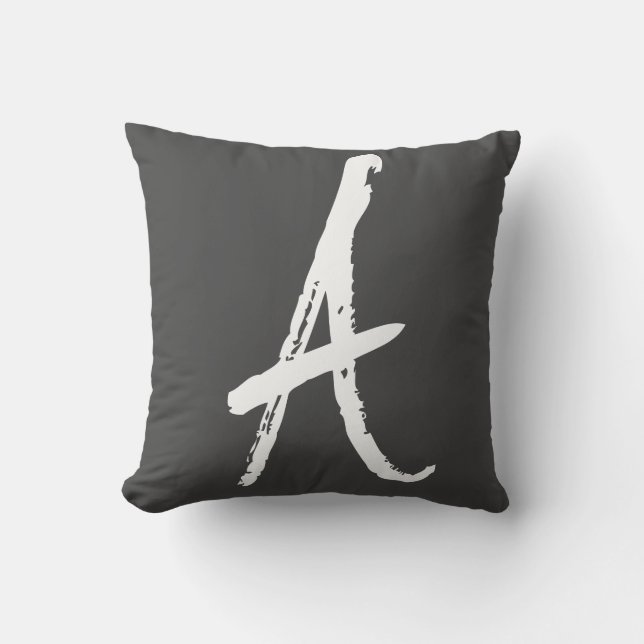 Add Your Letter A Throw Pillow Cushion (Front)