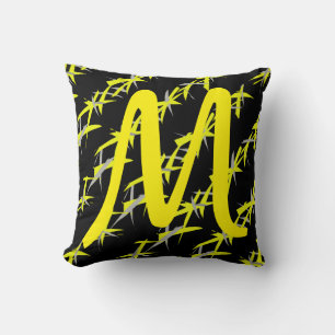 Add Your Letter M Abstract Throw Pillow Cushion