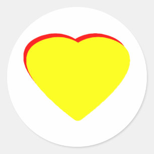 Add Your Lettes Here Heart Yellow Red The MUSEUM Classic Round Sticker