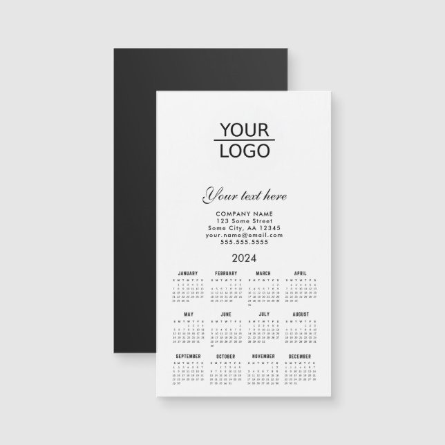Add your Logo 2024 Calendar Company Promotion  (Front/Back)