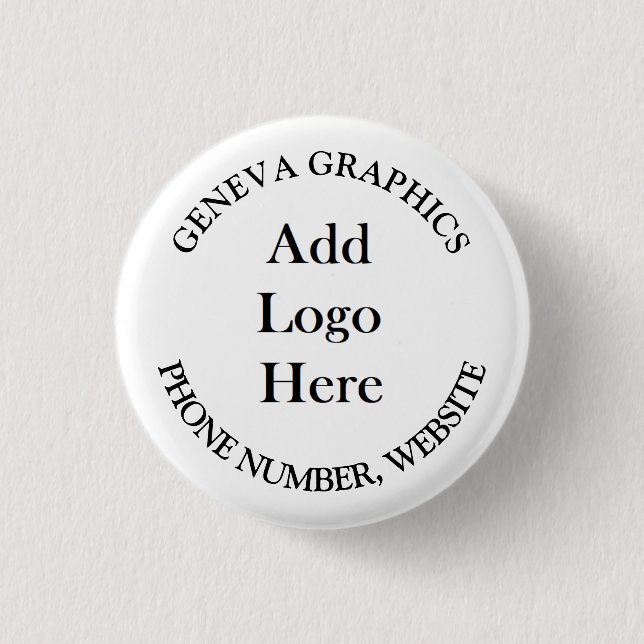 Add Your Logo and Business Information 3 Cm Round Badge (Front)