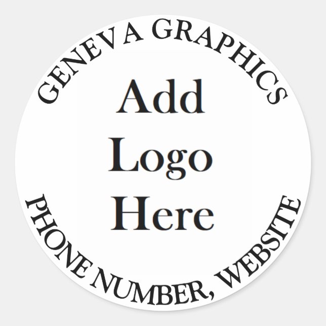 Add Your Logo and Business Information Classic Round Sticker (Front)