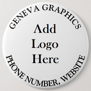 Add Your Logo and Business Information Jumbo-Sized 6 Cm Round Badge