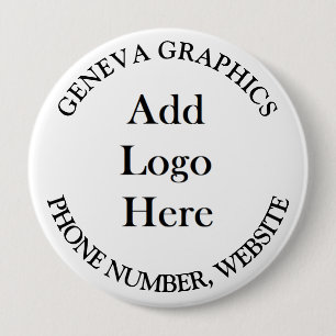 Add Your Logo and Business Information Large 10 Cm Round Badge