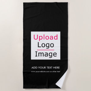 Add Your Logo and Custom Text Modern Business Chic Beach Towel