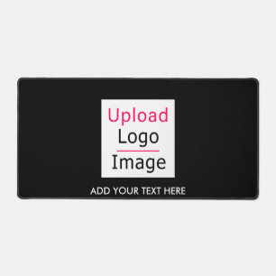 Add Your Logo and Custom Text Modern Business Chic Desk Mat