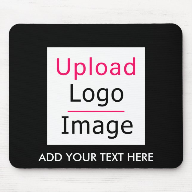 Add Your Logo and Custom Text Modern Business Chic Mouse Mat (Front)
