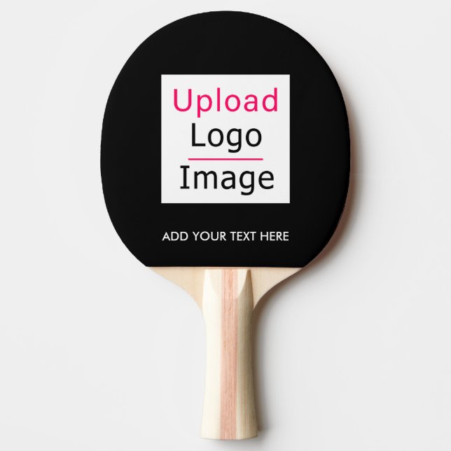 Add Your Logo and Custom Text Modern Business Chic Ping Pong Paddle (Front)