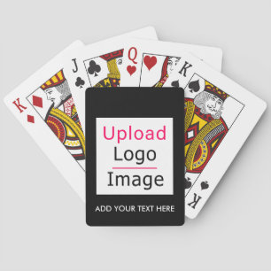 Add Your Logo and Custom Text Modern Business Chic Playing Cards