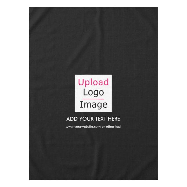 Add Your Logo and Custom Text Modern Business Chic Tablecloth (Front)