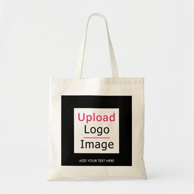 Add Your Logo and Custom Text Modern Business Chic Tote Bag (Front)