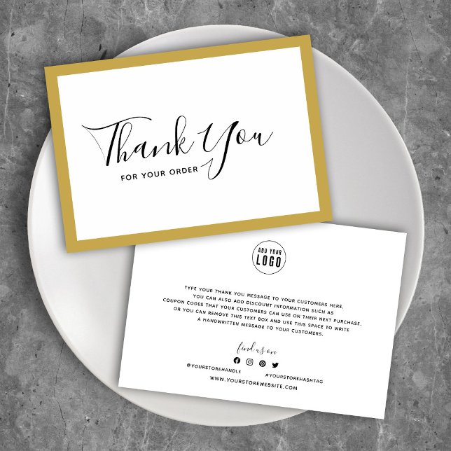 Add Your Logo and Editable Border Colour Thank You Card (Creator Uploaded)