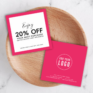 Add Your Logo and Editable Colour Discount Card