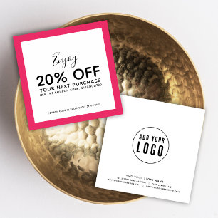 Add Your Logo and Editable Colour Discount Card