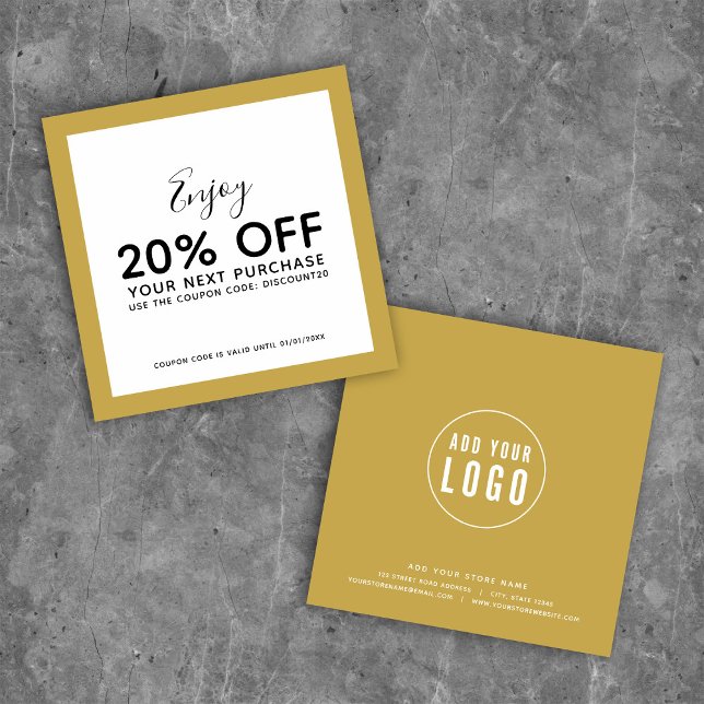 Add Your Logo and Editable Colour Discount Card (Creator Uploaded)