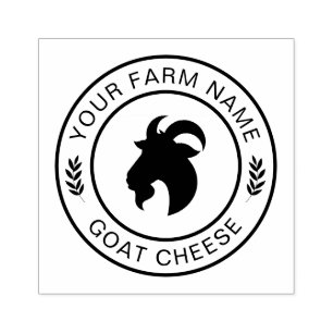 Add your logo and text Goat Cheese Milk Farm Name Rubber Stamp