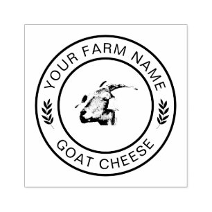 Add your logo and text Goat Cheese Milk Farm Name Rubber Stamp