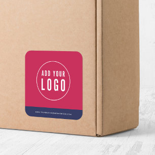 Add Your Logo and Website Address Contrast Colours Square Sticker