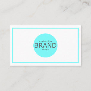 Add Your Logo Aqua Blue and White Modern Simple Business Card