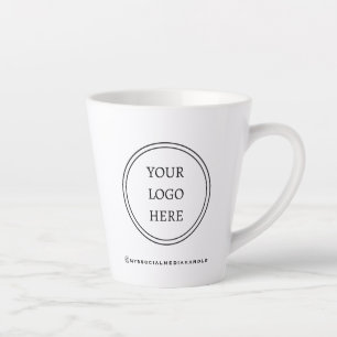 Add Your Logo Black and White Promotional Latte Mug