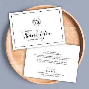 Add Your Logo Black Border and White Thank You